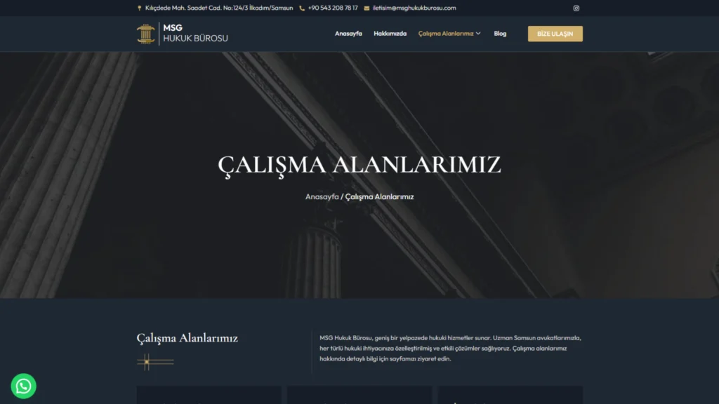 MSG Hukuk Bürosu - Çalışma Alanlarımız