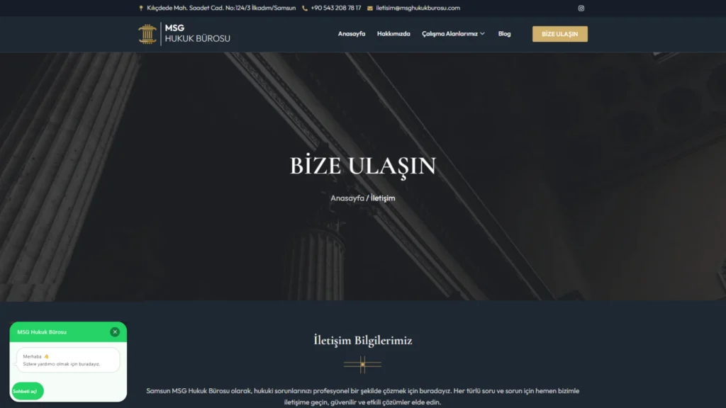 MSG Hukuk Bürosu - Bize Ulaşın